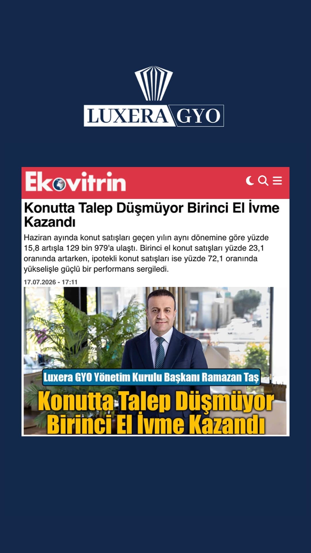 Konutta talep düşmüyor, birinci el ivme kazandı